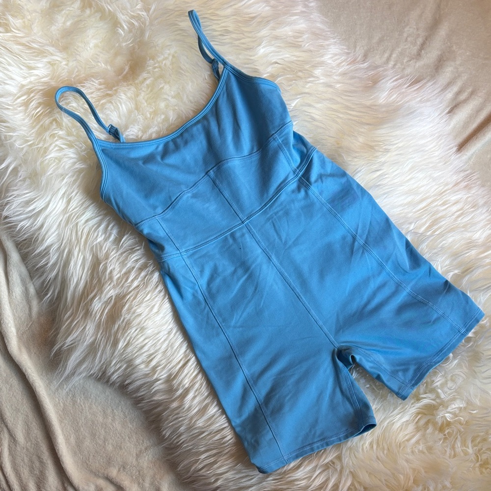 Blue workout onesie